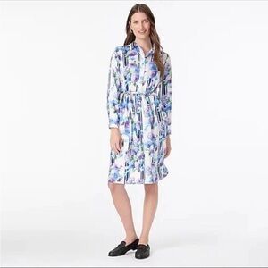 J. Crew A-line Floral Print Shirt Dress Vintage Floral Stripe, Size 0 - New!